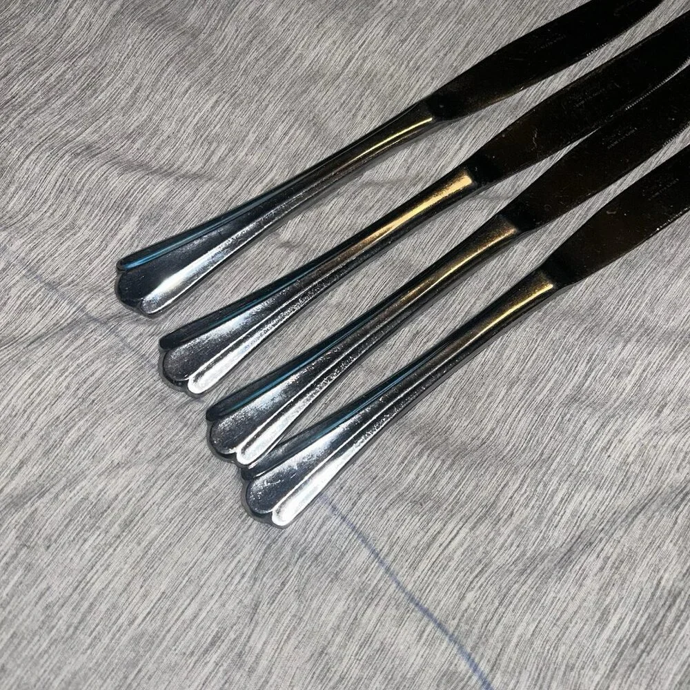 Royal Gallery Korea Stainless Flatware 4 Piece Dinner Knives Silverware Set